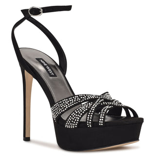 Sandalia NINE WEST Wngobig2-a  Textil Color Negro