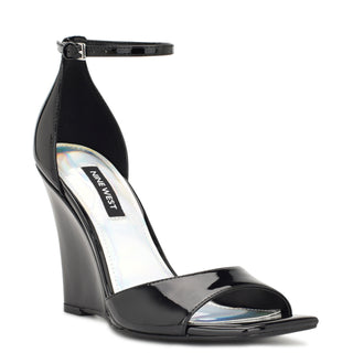 Sandalia de Tacon Corrido NINE WEST Wnhallena3  Charol piel Color Negro
