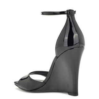 Sandalia de Tacon Corrido NINE WEST Wnhallena3  Charol piel Color Negro