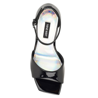 Sandalia de Tacon Corrido NINE WEST Wnhallena3  Charol piel Color Negro