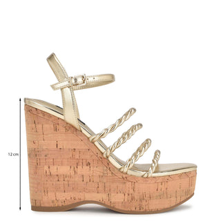 Zapatilla con Plataforma NINE WEST Wnrenest3  Sintetico Color Metalico
