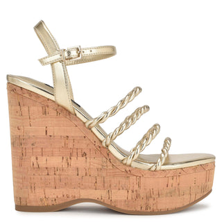 Zapatilla con Plataforma NINE WEST Wnrenest3  Sintetico Color Metalico