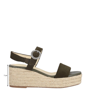 Zapatilla con Plataforma WESTIES Wedarelle  Gamuza Color Verde
