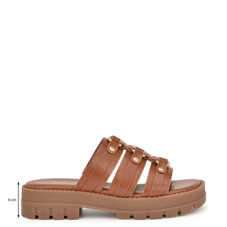 Sandalia con Plataforma NINE WEST Wncazz3  Sintetico Color Cafe
