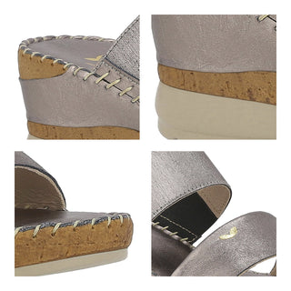 Zapato Destalonado W CONFORT Wtreidar  Piel Color Metalico