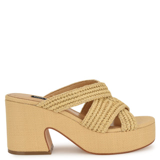 Zapato Destalonado con tacon NINE WEST Wnbemay2  Textil Color Beige