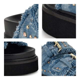 Sandalia NINE WEST Wnelenyf7  Textil Color Azul