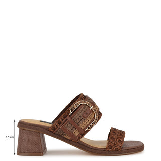 Zapato Destalonado con tacon NINE WEST Wnebels2  Textil Color Cafe