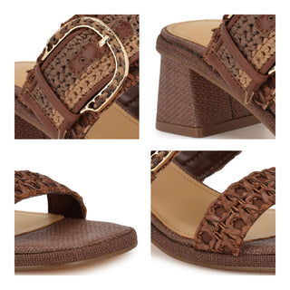 Zapato Destalonado con tacon NINE WEST Wnebels2  Textil Color Cafe