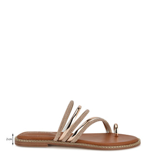 Sandalia NINE WEST Wndashin5  Textil Color Beige