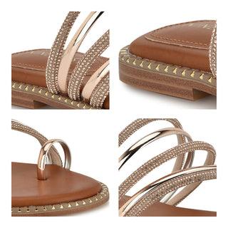Sandalia NINE WEST Wndashin5  Textil Color Beige
