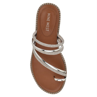 Sandalia NINE WEST Wndashin5  Textil Color Metalico
