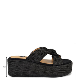 Sandalia con Plataforma NINE WEST Wncerry2  Textil Color Negro