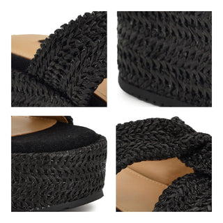 Sandalia con Plataforma NINE WEST Wncerry2  Textil Color Negro
