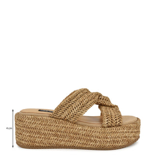 Sandalia con Plataforma NINE WEST Wncerry2  Textil Color Beige