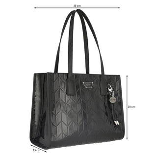 Bolsa Tote WESTIES Hbsarafina3we  Charol sintético Color Negro
