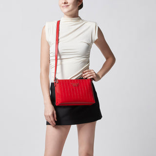 Bolsa Crossbody WESTIES Hbopalowe  Charol sintético Color Rojo