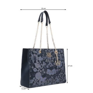 Bolsa Tote WESTIES Hbyucowe  Sintetico Color Azul