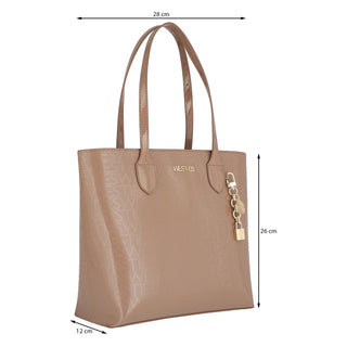 Bolsa Tote WESTIES Hbhunowe  Charol piel Color Cafe