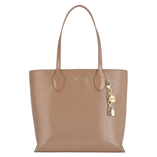 Bolsa Tote WESTIES Hbhunowe  Charol piel Color Cafe