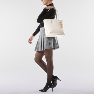 Bolsa Tote WESTIES Hbhunowe  Charol piel Color Blanco