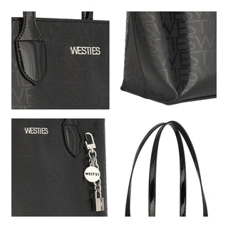 Bolsa Tote WESTIES Hbhunowe  Charol piel Color Negro