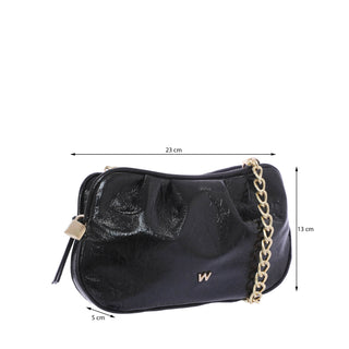 Bolsa Crossbody WESTIES Hbnipigonwe  Charol sintético Color Negro