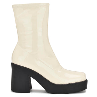 Botín con Plataforma NINE WEST Wngerri3  Charol sintético Color Blanco