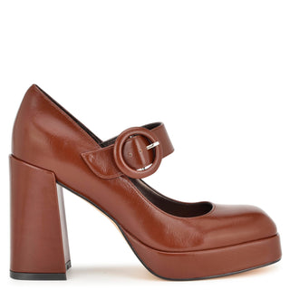 Zapatilla con Plataforma NINE WEST Wnhuns3  Charol piel Color Cafe