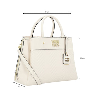 Bolsa de Mano WESTIES Hbkogherswe  Sintetico Color Blanco