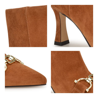 Botín con Tacón NINE WEST Wntrotte  Gamuza Color Cafe