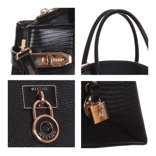Bolsa de Mano WESTIES Hbepimeteo4we Irizt Sintetico Color Negro