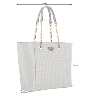 Bolsa Tote WESTIES Hblibba4we  Charol sintético Color Gris
