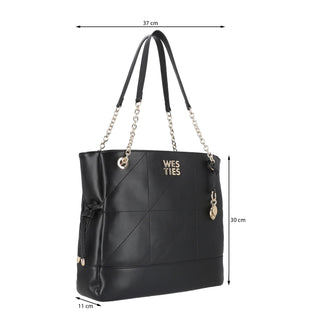 Bolsa Tote WESTIES Hbanahitawe  Sintetico Color Negro