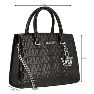 Bolsa de Mano WESTIES Hbcerberus2we  Charol sintético Color Negro