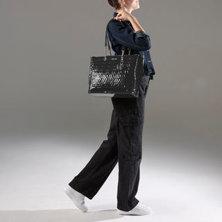 Bolsa Tote WESTIES Hbpalleni4we  Charol sintético Color Negro