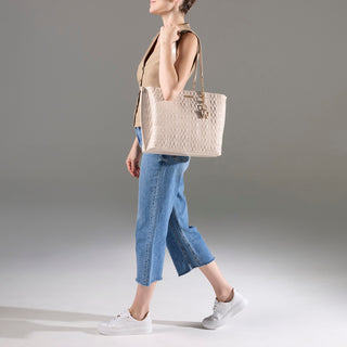 Bolsa Tote WESTIES Hbpalleni4we  Charol sintético Color Beige