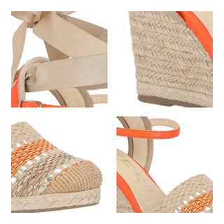 Sandalia de Tacon Corrido WESTIES Weyerim  Textil Color Naranja